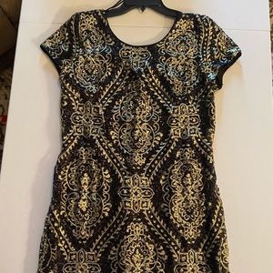 Formal black and gold dress size 12